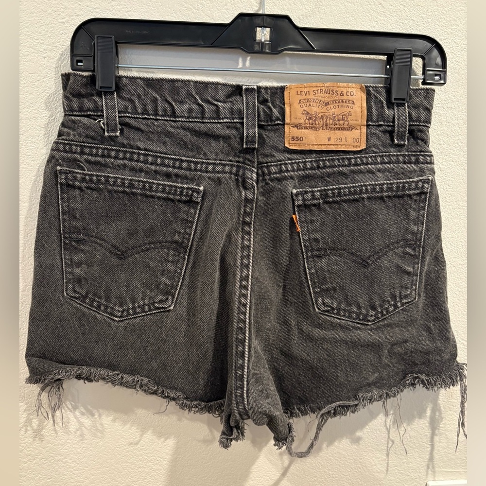 Vintage Orange Tab 1994 Levi’s 550 Faded Black Cutoff Shorts Size 29 28 Actual - Picture 7 of 16